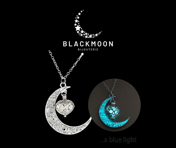 Collier et pendentif lune